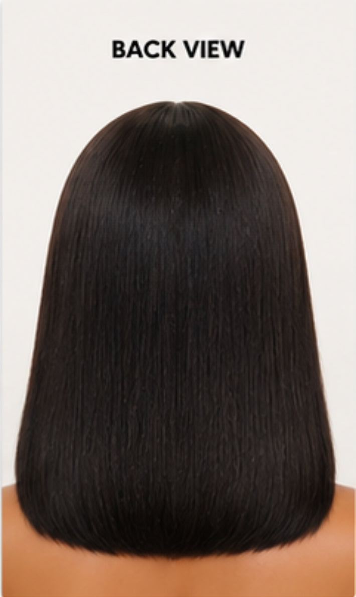 40cm Synthetic Bob Wig with Bangs – Adjustable Fit
