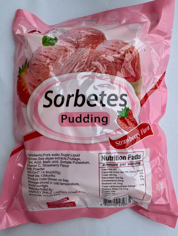 Sorbetes Pudding Jelly Strawberry-Mango Flavor Snack Dessert