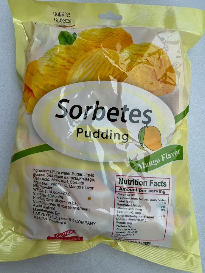 Sorbetes Pudding Jelly Strawberry-Mango Flavor Snack Dessert