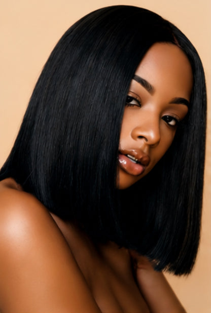 40cm Synthetic Bob Wig with Bangs – Adjustable Fit
