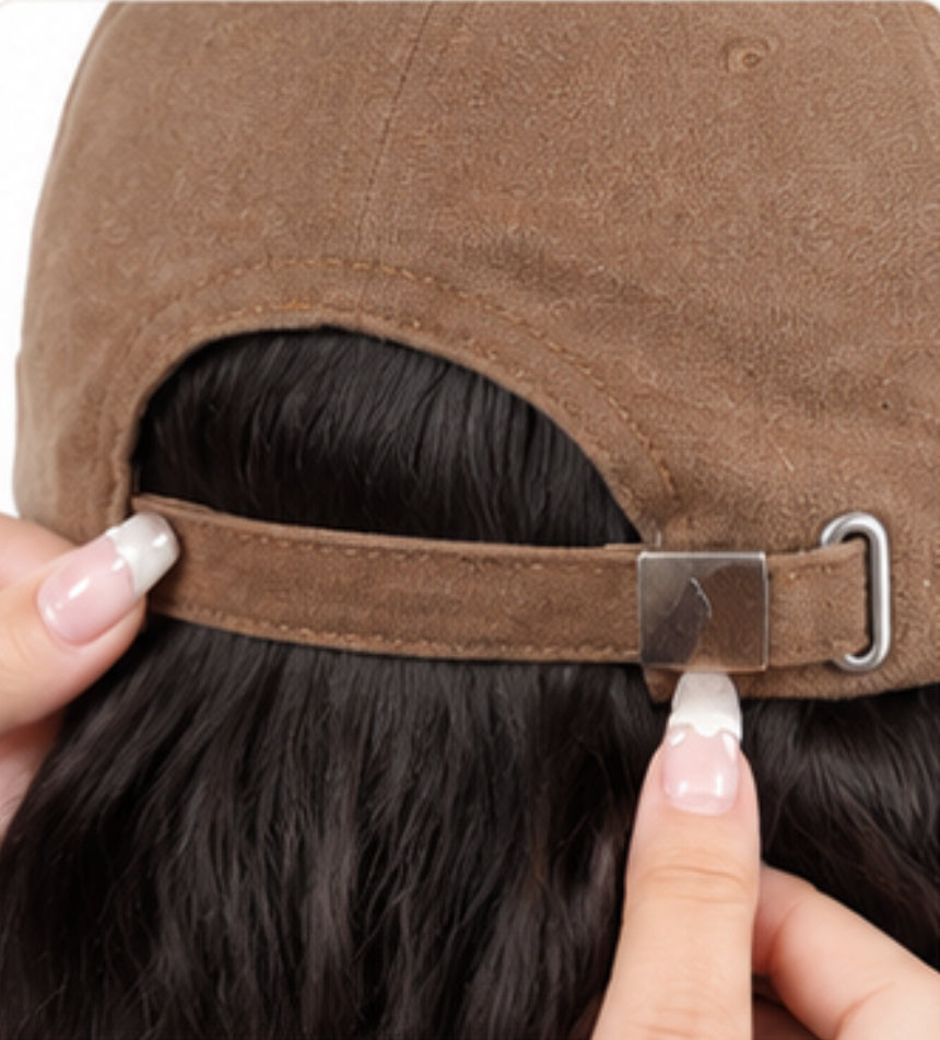 Women's Baseball Cap Wig with Long Wavy Hair