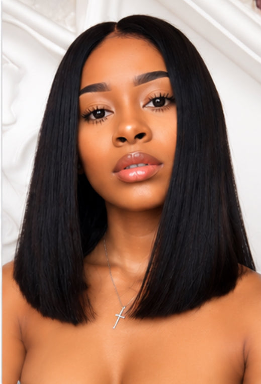 40cm Synthetic Bob Wig with Bangs – Adjustable Fit