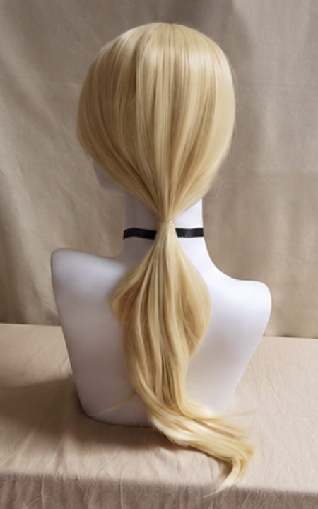 Long Wavy Platinum Blonde Wig with Bangs – Heat-Resistant Fiber